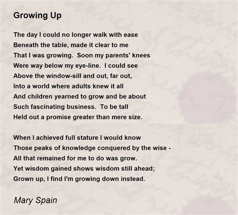 Poems about growing up. Things To Know About Poems about growing up. 